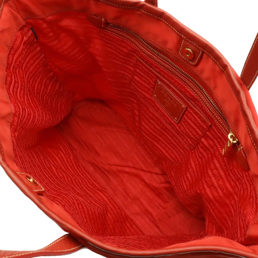 PRADA プラダ ロゴ トートバッグ ショルダーバッグ ナイロン レザー レッド 赤 ゴールド金具 | PRADA | 04