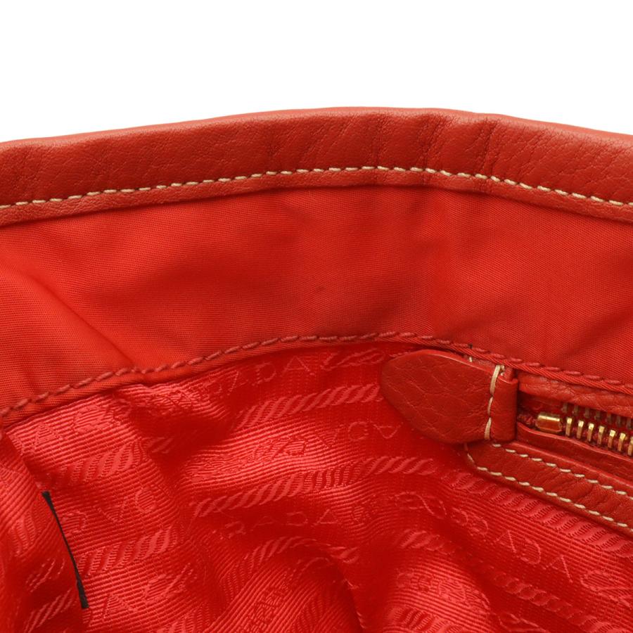 PRADA プラダ ロゴ トートバッグ ショルダーバッグ ナイロン レザー レッド 赤 ゴールド金具 | PRADA | 05