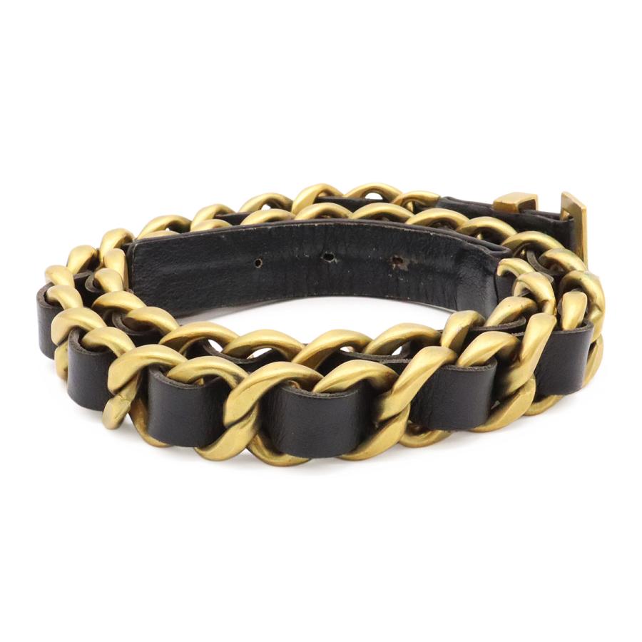 CHANEL シャネル レザー チェーンベルト ブラック 黒 ゴールド金具 #75 94A | CHANEL | 01