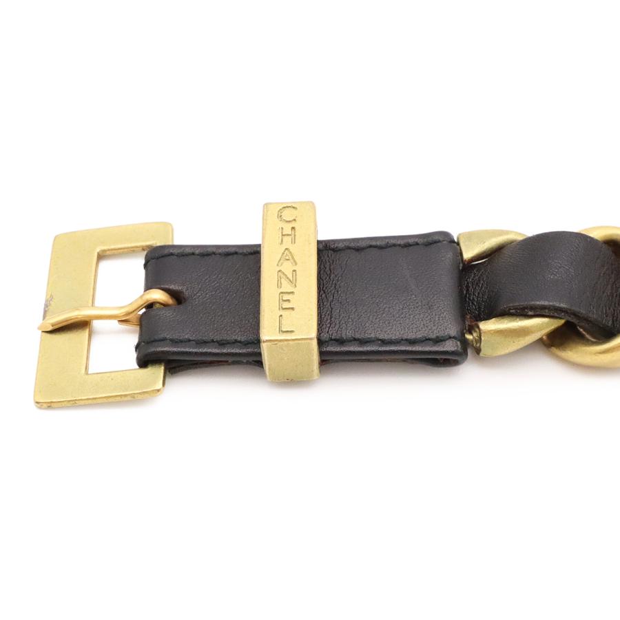 CHANEL シャネル レザー チェーンベルト ブラック 黒 ゴールド金具 #75 94A | CHANEL | 02
