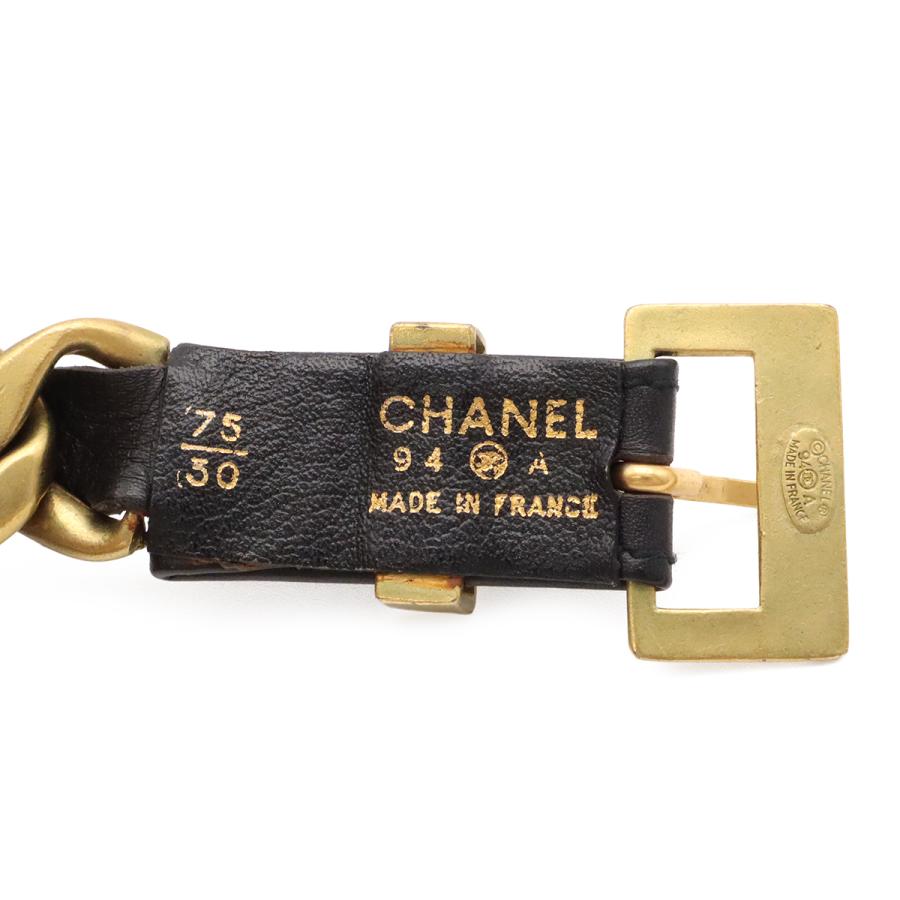 CHANEL シャネル レザー チェーンベルト ブラック 黒 ゴールド金具 #75 94A | CHANEL | 03