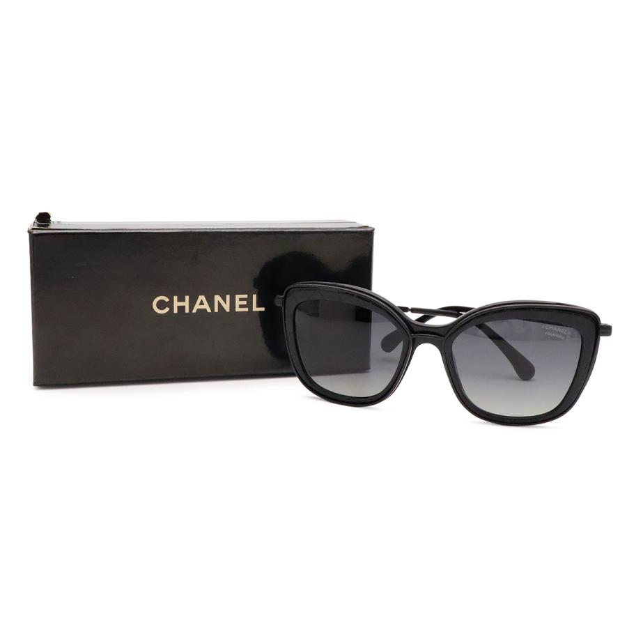 CHANEL シャネル マトラッセ サングラス アイウェア キャットアイ フォックスシェイプ スモークグラデーション 偏光レンズ ブラック 黒 | CHANEL | 07