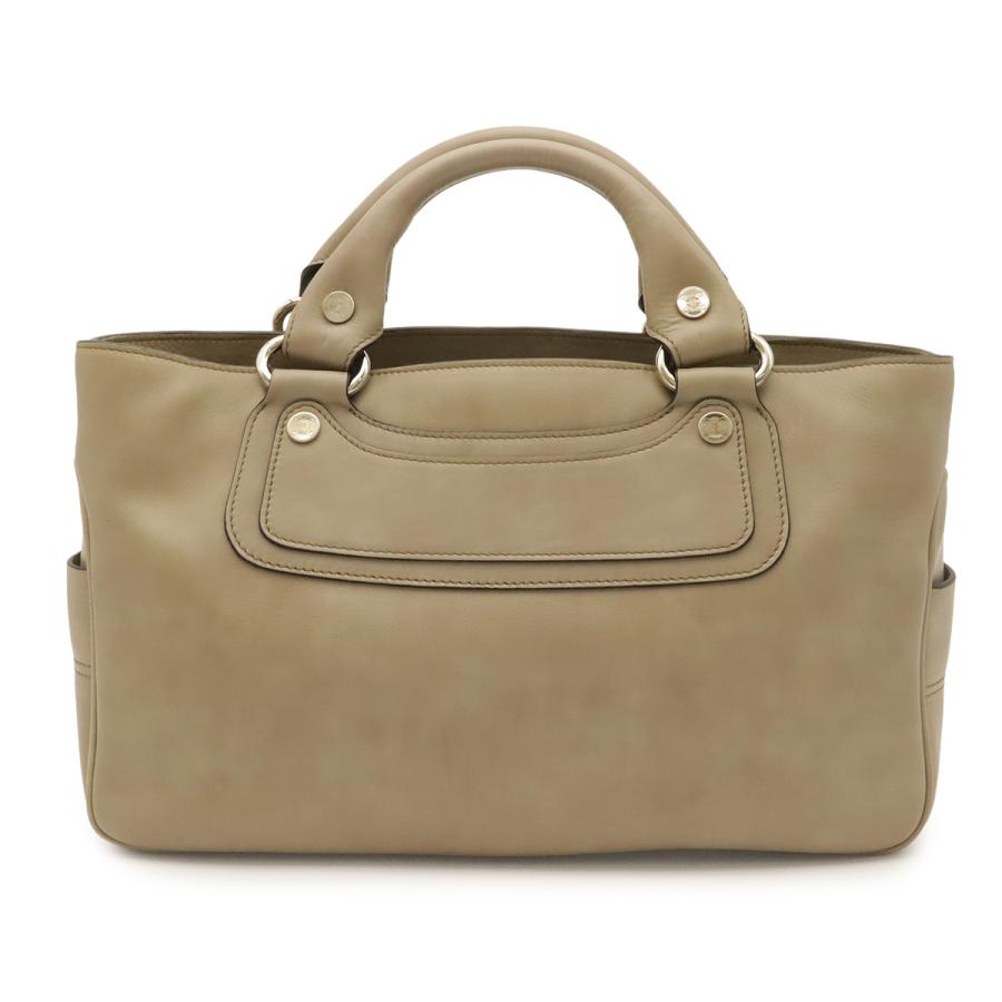 CELINE セリーヌ ブギーバッグ ハンドバッグ トートバッグ レザー ベージュ系 シルバー金具 | CELINE