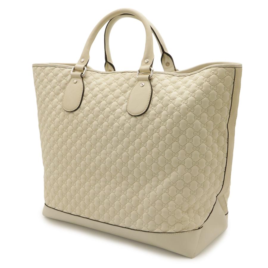 GUCCI グッチ GGロゴ トートバッグ ラージトート ボストンバッグ 旅行カバン トラベルバッグ ファブリック レザー アイボリー クリーム | GUCCI | 01