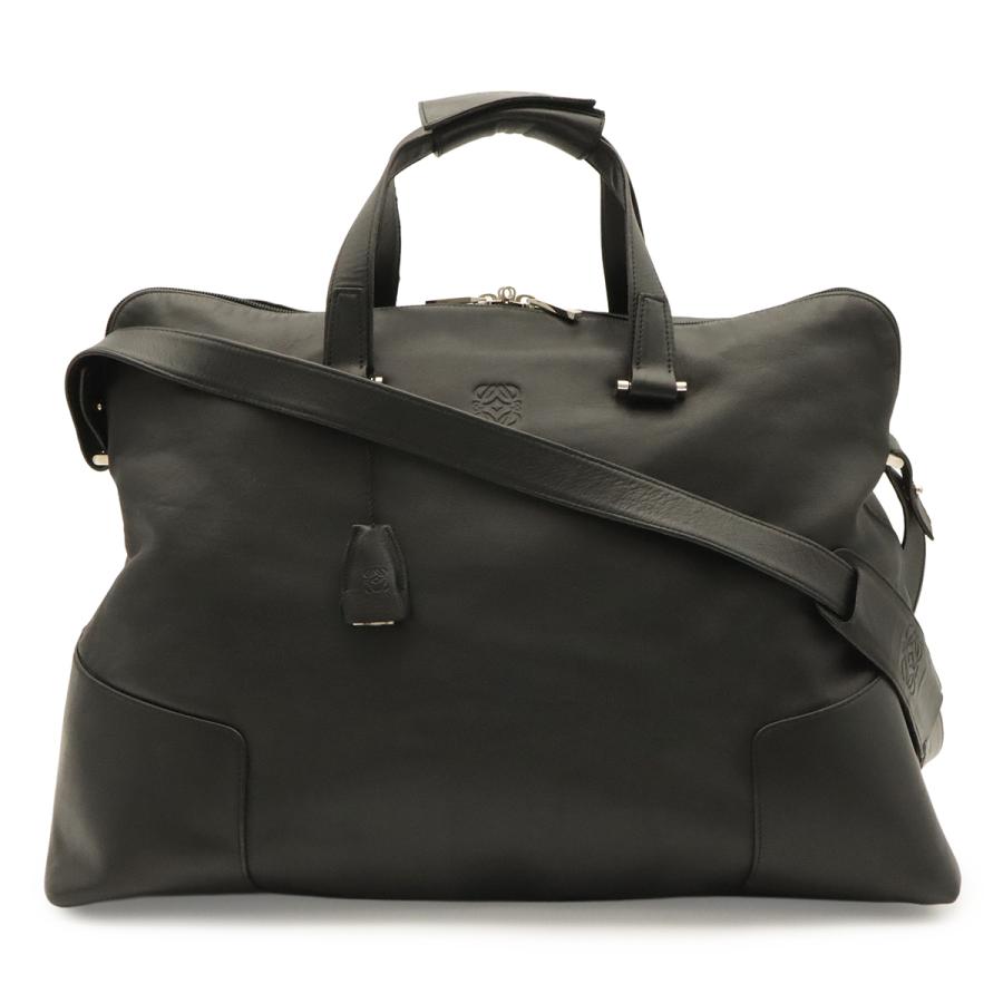 LOEWE ロエベ アナグラム ボストンバッグ ハンドバッグ トラベルバッグ 旅行カバン 2WAY ショルダーバッグ レザー ブラック 黒 | LOEWE