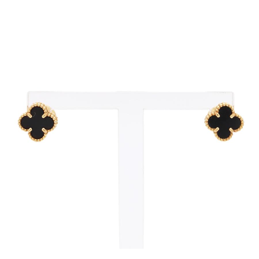 Van Cleef & Arpels ヴァン クリーフ & アーペル スウィートアルハンブラ ピアス K18YG 750YG イエローゴールド オニキス VCARA44900 | Van Cleef ＆ Arpels
