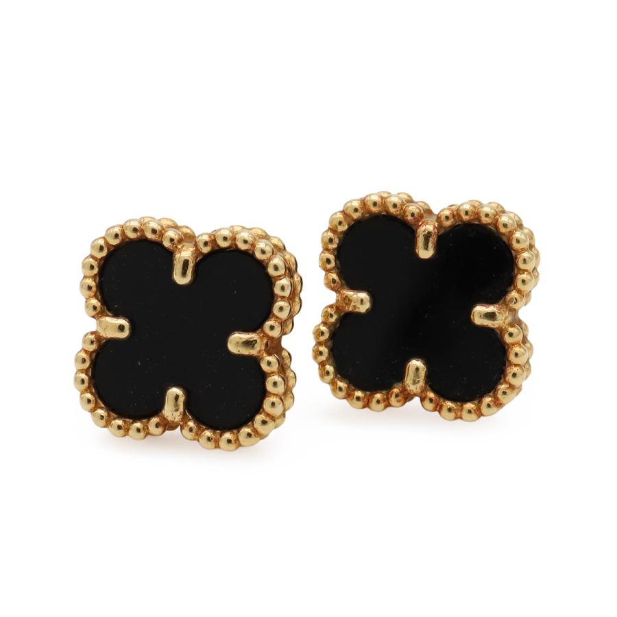 Van Cleef & Arpels ヴァン クリーフ & アーペル スウィートアルハンブラ ピアス K18YG 750YG イエローゴールド オニキス VCARA44900 | Van Cleef ＆ Arpels | 01