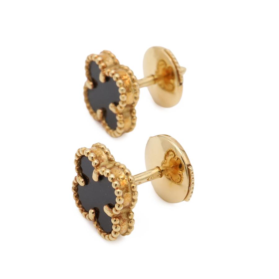 Van Cleef & Arpels ヴァン クリーフ & アーペル スウィートアルハンブラ ピアス K18YG 750YG イエローゴールド オニキス VCARA44900 | Van Cleef ＆ Arpels | 02