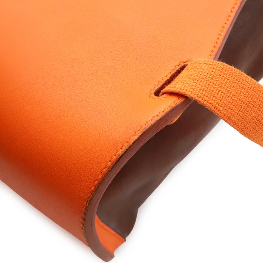 HERMES エルメス シェルパPM リュックサック バックパック アマゾニア レザー オレンジ ダークブラウン 茶 □C刻印 | HERMES | 02