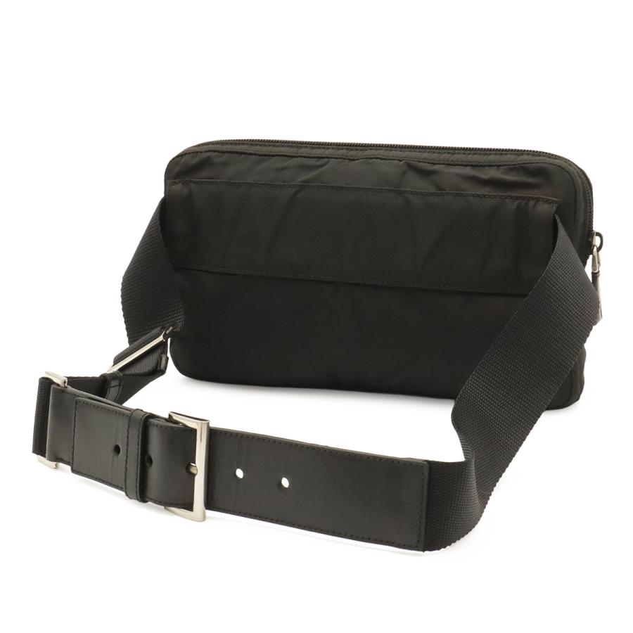 PRADA プラダ トライアングルロゴ ボディバッグ ウエストバッグ ウエストポーチ ナイロン レザー NERO 黒 ブラック シルバー金具 BM0008 | PRADA | 01