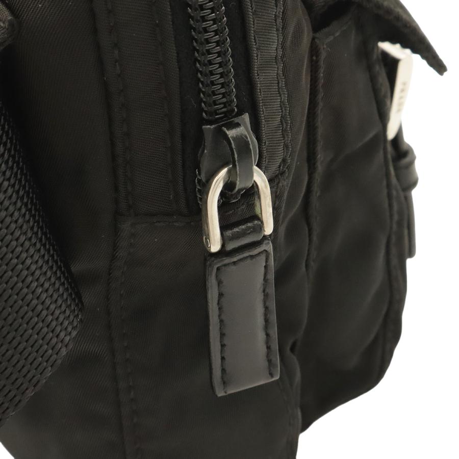 PRADA プラダ トライアングルロゴ ボディバッグ ウエストバッグ ウエストポーチ ナイロン レザー NERO 黒 ブラック シルバー金具 BM0008 | PRADA | 05
