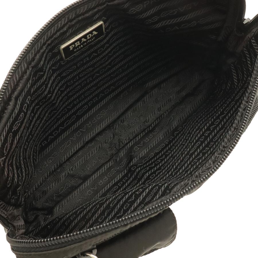 PRADA プラダ トライアングルロゴ ボディバッグ ウエストバッグ ウエストポーチ ナイロン レザー NERO 黒 ブラック シルバー金具 BM0008 | PRADA | 06