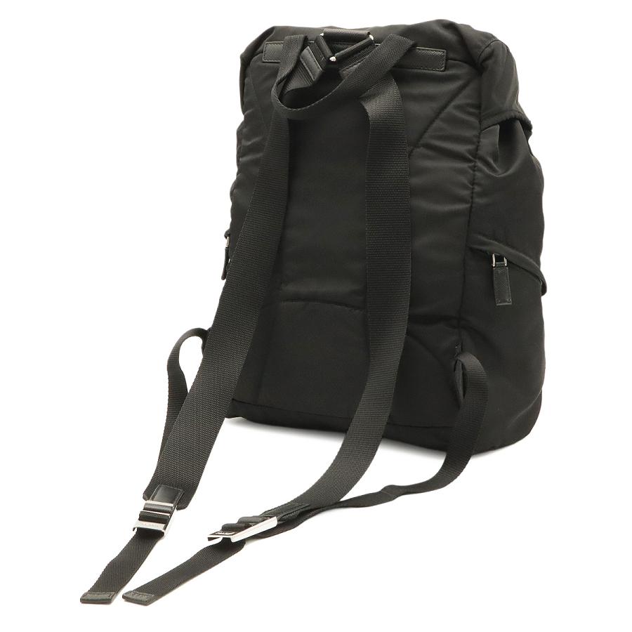 PRADA プラダ トライアングルロゴ バックパック リュックサック ショルダーバッグ ナイロン レザー NERO 黒 ブラック シルバー金具 | PRADA | 01