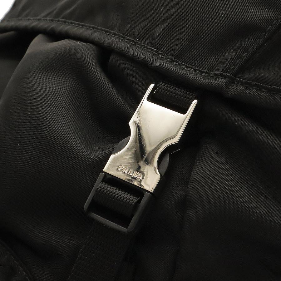 PRADA プラダ トライアングルロゴ バックパック リュックサック ショルダーバッグ ナイロン レザー NERO 黒 ブラック シルバー金具 | PRADA | 04