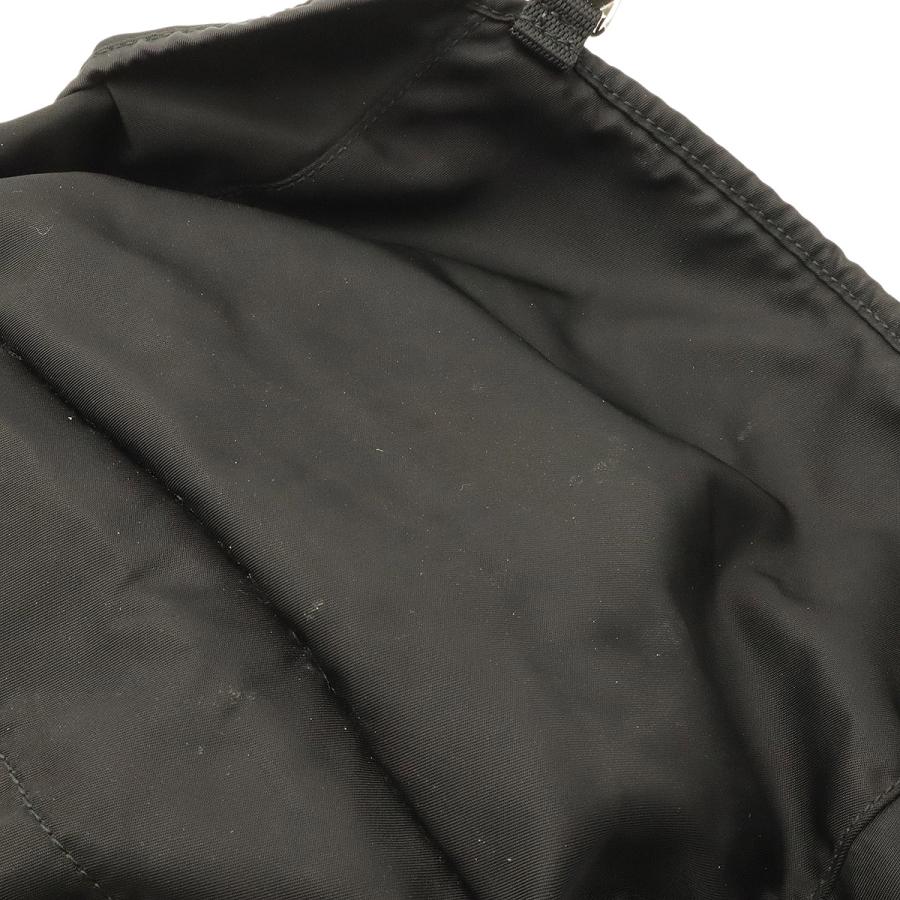 PRADA プラダ トライアングルロゴ バックパック リュックサック ショルダーバッグ ナイロン レザー NERO 黒 ブラック シルバー金具 | PRADA | 08