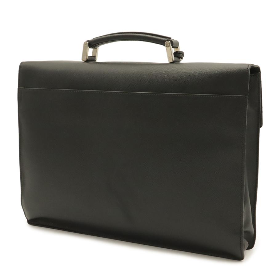 PRADA プラダ サフィアーノ ブリーフケース ビジネスバッグ 書類カバン レザー NERO 黒 ブラック シルバー金具 | PRADA | 01