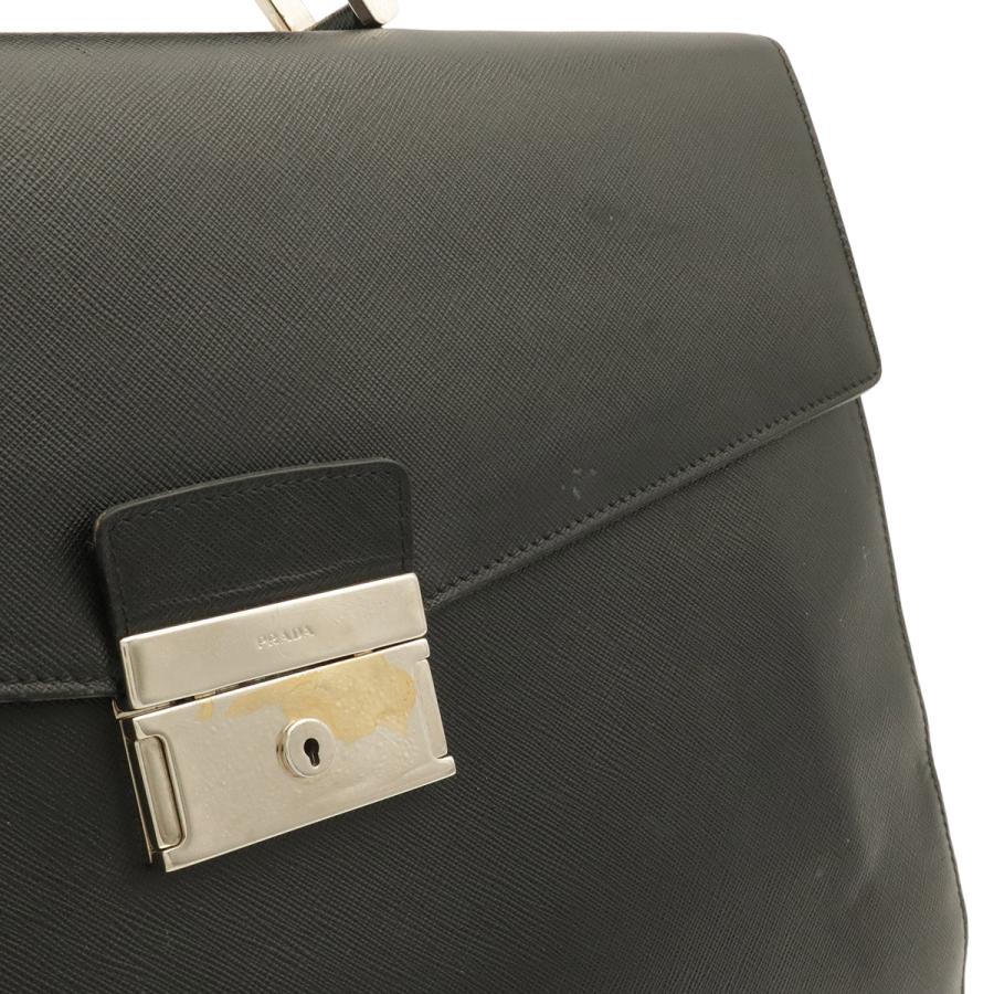 PRADA プラダ サフィアーノ ブリーフケース ビジネスバッグ 書類カバン レザー NERO 黒 ブラック シルバー金具 | PRADA | 04