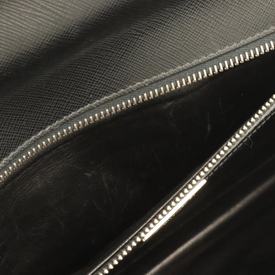 PRADA プラダ サフィアーノ ブリーフケース ビジネスバッグ 書類カバン レザー NERO 黒 ブラック シルバー金具 | PRADA | 07