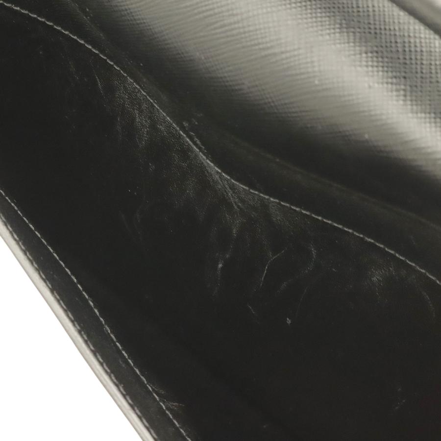 PRADA プラダ サフィアーノ ブリーフケース ビジネスバッグ 書類カバン レザー NERO 黒 ブラック シルバー金具 | PRADA | 08