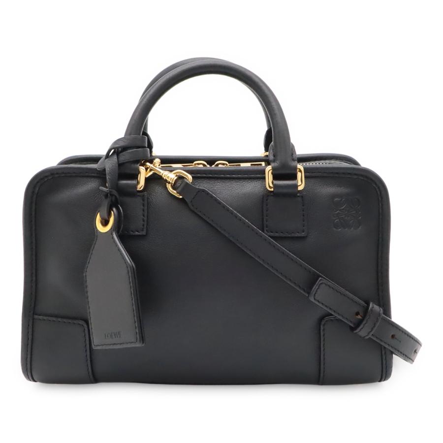 LOEWE ロエベ アマソナ23 アナグラム ハンドバッグ ミニボストン 2WAY ショルダーバッグ レザー ブラック 黒 ゴールド金具 352.30.N71 | LOEWE