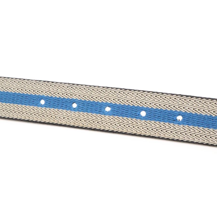 HERMES エルメス Hバックル リバーシブル ベルト ストライプ キャンバス レザー ネイビー 紺 ライトグレー ブルー シルバー金具 #90 | HERMES | 06