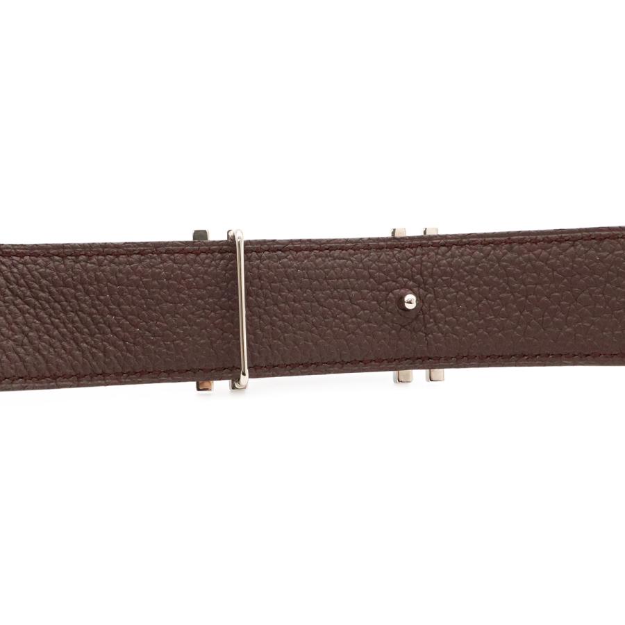 HERMES エルメス H オ カレ アッシュ オ カレ Hベルト ダブルH リバーシブル ボックスカーフ トゴ ブラック ハバナ シルバー金具 #100 | HERMES | 03