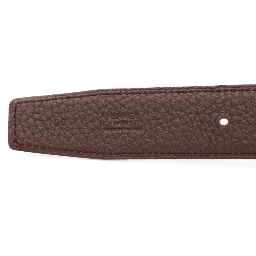 HERMES エルメス H オ カレ アッシュ オ カレ Hベルト ダブルH リバーシブル ボックスカーフ トゴ ブラック ハバナ シルバー金具 #100 | HERMES | 07