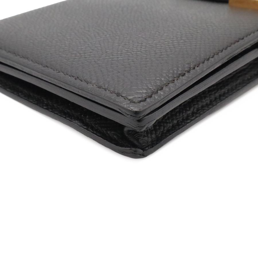 HERMES エルメス ベアンスフレ 2つ折長財布 二つ折り長財布 ヴォーエプソン レザー ブラック 黒 ゴールド金具 D刻印 | HERMES | 02