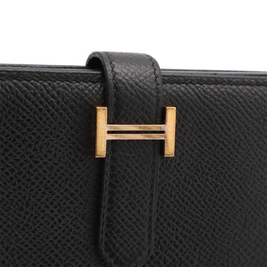 HERMES エルメス ベアンスフレ 2つ折長財布 二つ折り長財布 ヴォーエプソン レザー ブラック 黒 ゴールド金具 D刻印 | HERMES | 03