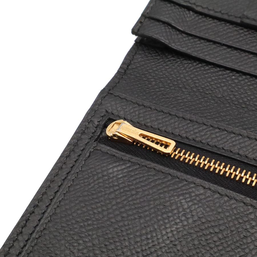 HERMES エルメス ベアンスフレ 2つ折長財布 二つ折り長財布 ヴォーエプソン レザー ブラック 黒 ゴールド金具 D刻印 | HERMES | 05
