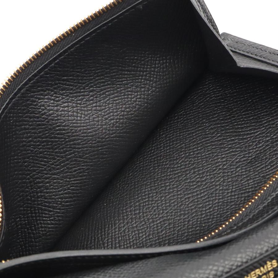 HERMES エルメス ベアンスフレ 2つ折長財布 二つ折り長財布 ヴォーエプソン レザー ブラック 黒 ゴールド金具 D刻印 | HERMES | 07