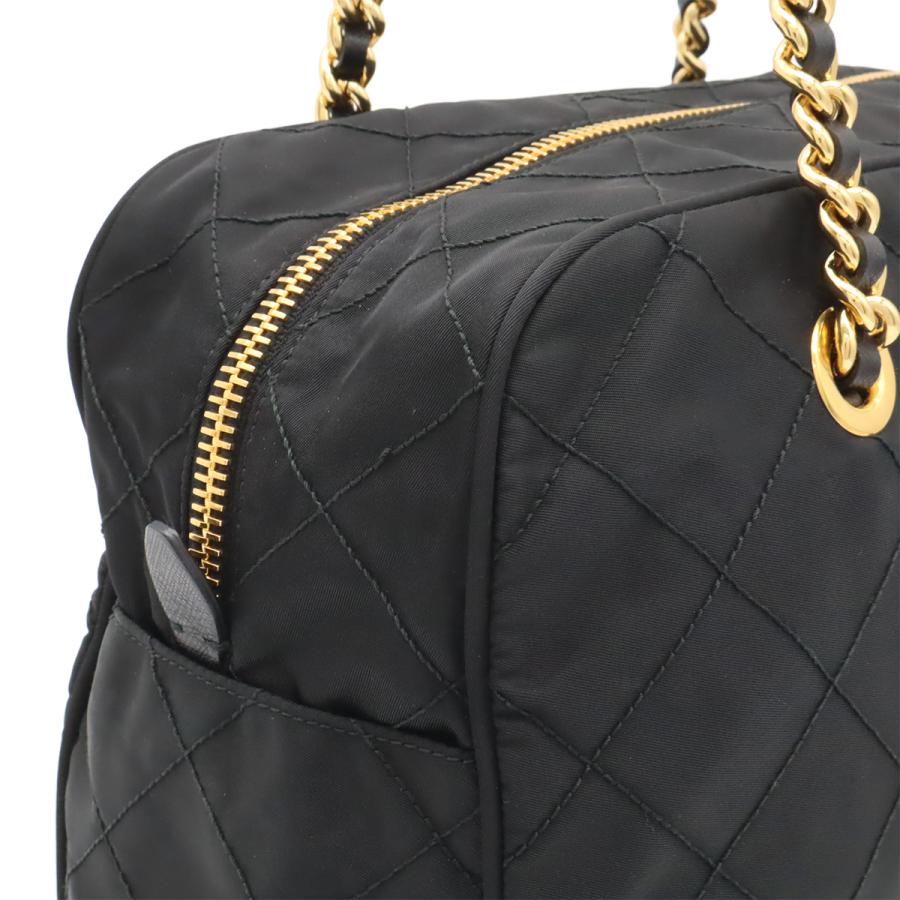 PRADA プラダ トライアングルロゴ キルティング ショルダーバッグ チェーンショルダー ナイロン レザー NERO 黒 ブラック ゴールド金具 | PRADA | 06