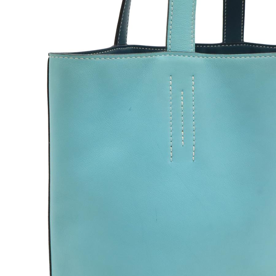 HERMES エルメス ドゥブルセンス28 ドゥブルサンス トートバッグ リバーシブル ヴォーシッキム レザー ブルー系 青 水色 □R刻印 | HERMES | 06