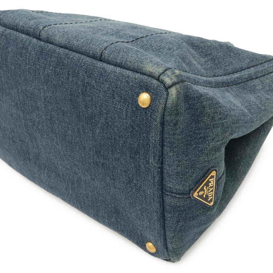 PRADA プラダ CANAPA カナパ トートバッグ ハンドバッグ 2WAY ショルダーバッグ 斜め掛け デニム ブルー 青 ゴールド金具 1BG642 | PRADA | 02