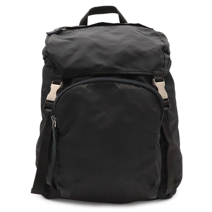 PRADA プラダ トライアングルロゴ リュックサック バックパック デイパック ナイロン NERO ブラック 黒 シルバー金具 V135 | PRADA