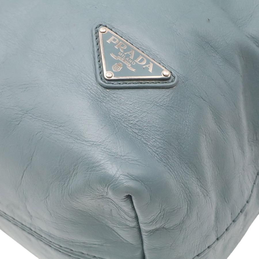 PRADA プラダ トライアングルロゴ トートバッグ ビジネスバッグ 2WAY ショルダーバッグ レザー ブルーグレー系 シルバー金具 | PRADA | 02