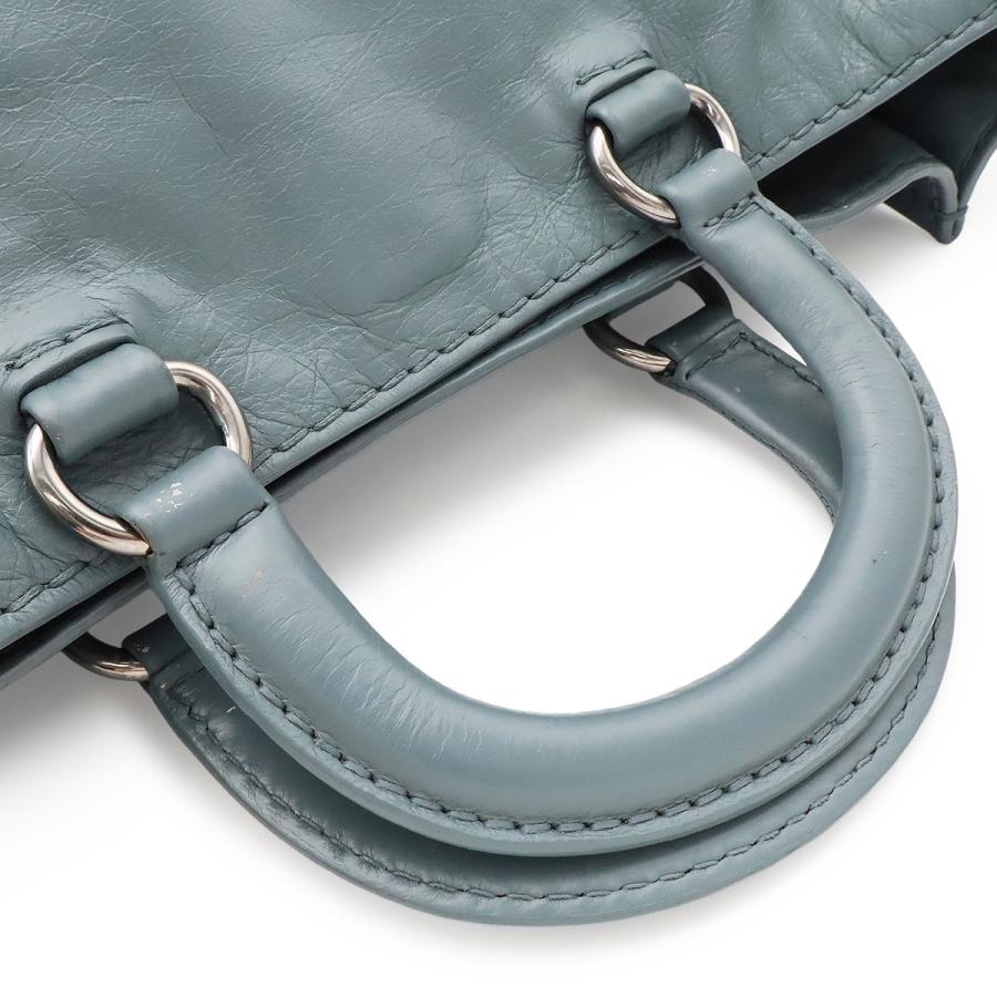 PRADA プラダ トライアングルロゴ トートバッグ ビジネスバッグ 2WAY ショルダーバッグ レザー ブルーグレー系 シルバー金具 | PRADA | 03