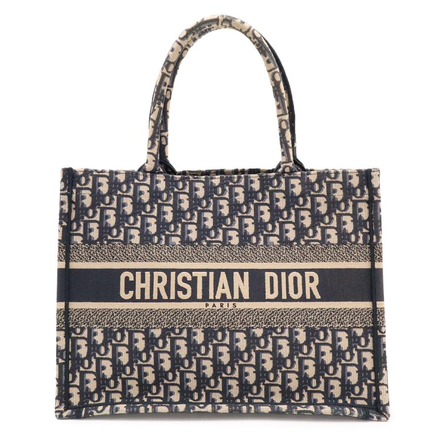 Christian Dior クリスチャン ディオール ブックトート DIOR BOOK TOTE ミディアム オブリーク トートバッグ キャンバス ネイビー 紺 | Christian Dior