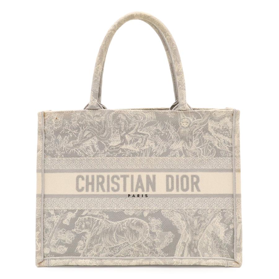 Christian Dior クリスチャン ディオール ブックトート DIOR BOOK TOTE ミディアム リバース エンブロイダリー キャンバス グレー | Christian Dior