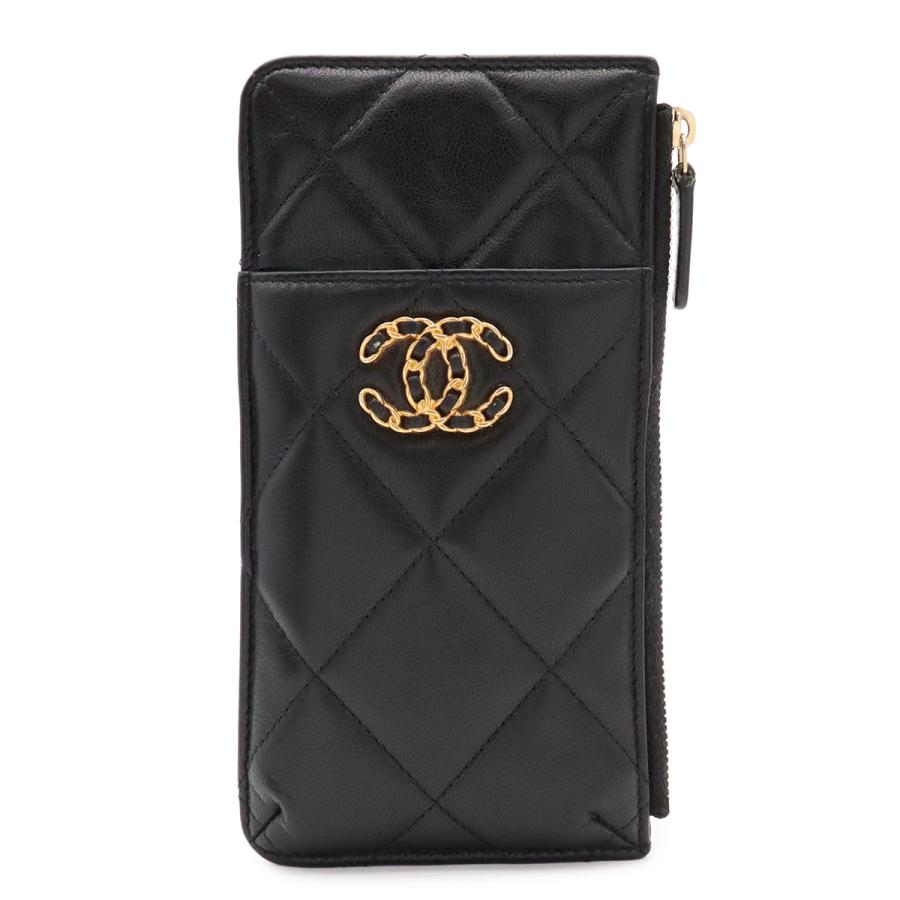 CHANEL シャネル シャネル19 マトラッセ ココマーク フォン＆カードケース ロングジップ フラグメントケース コインケース レザー | CHANEL