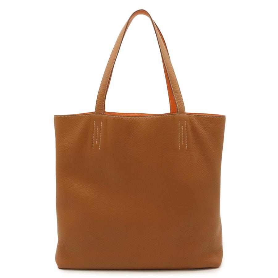 HERMES エルメス ドゥブルセンス36 ドゥブルサンス トートバッグ リバーシブル トリヨンクレマンス レザー ゴールド キャメル オレンジ | HERMES