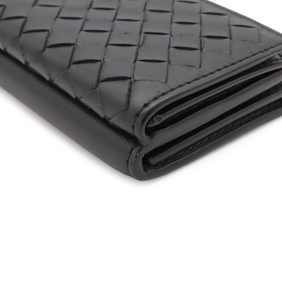 BOTTEGA VENETA ボッテガ ヴェネタ ボッテガベネタ イントレチャート コンパクトウォレット 3つ折財布 三つ折り レザー ブラック 黒 | BOTTEGA VENETA | 02
