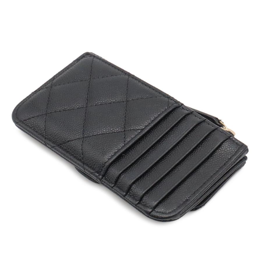 CHANEL シャネル マトラッセ ココマーク カードケース フラグメントケース コインケース 小銭入れ キャビアスキン ブラック 黒 | CHANEL | 01