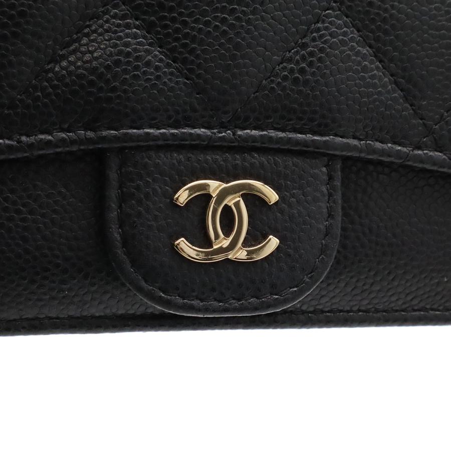 CHANEL シャネル マトラッセ ココマーク カードケース フラグメントケース コインケース 小銭入れ キャビアスキン ブラック 黒 | CHANEL | 04