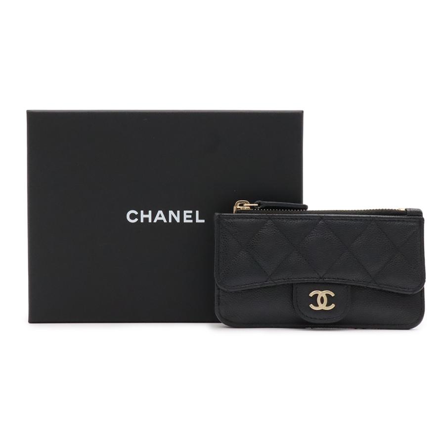 CHANEL シャネル マトラッセ ココマーク カードケース フラグメントケース コインケース 小銭入れ キャビアスキン ブラック 黒 | CHANEL | 08