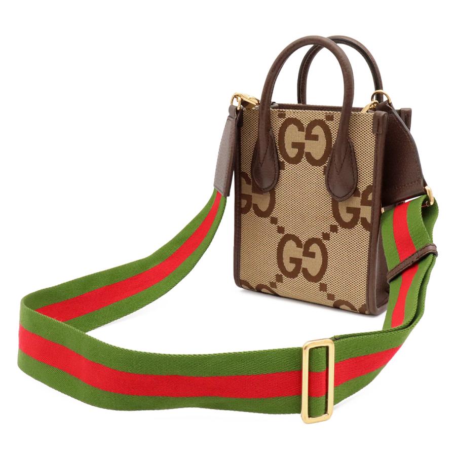 GUCCI グッチ ジャンボGG ミニバッグ ショルダーバッグ ポシェット 2WAY ハンドバッグ キャンバス ベージュ ダークブラウン ゴールド金具 | GUCCI | 01