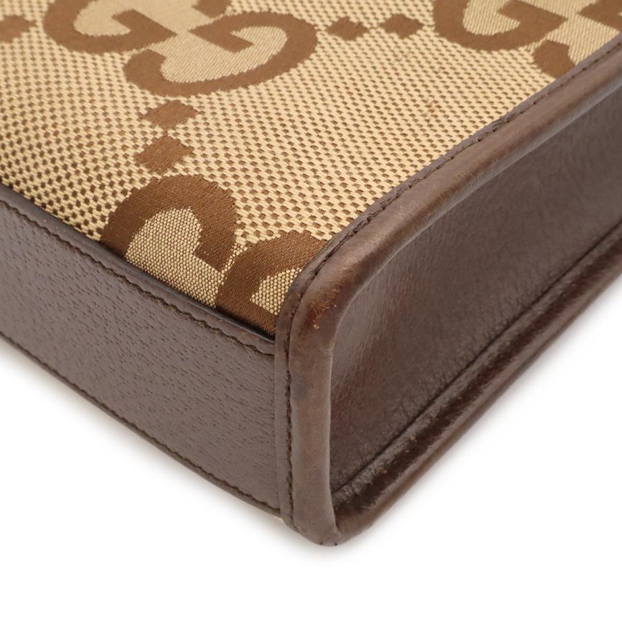 GUCCI グッチ ジャンボGG ミニバッグ ショルダーバッグ ポシェット 2WAY ハンドバッグ キャンバス ベージュ ダークブラウン ゴールド金具 | GUCCI | 02