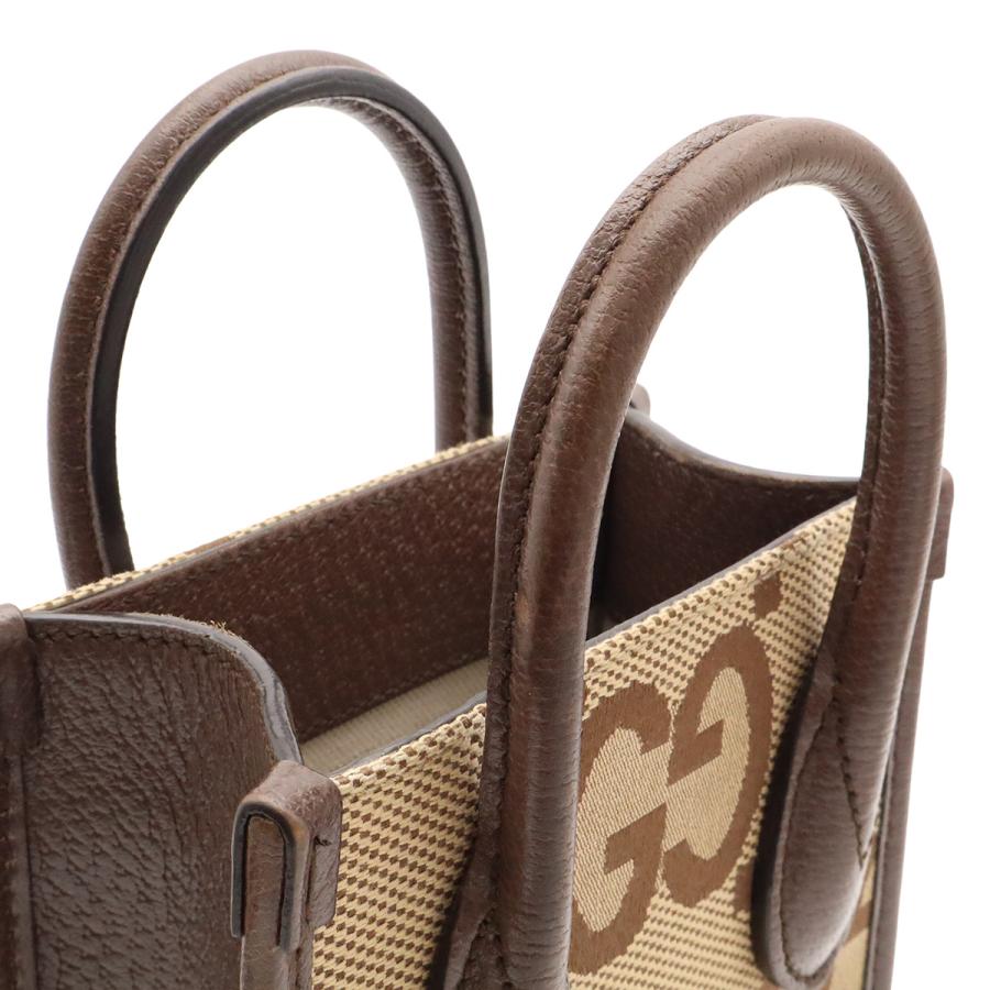GUCCI グッチ ジャンボGG ミニバッグ ショルダーバッグ ポシェット 2WAY ハンドバッグ キャンバス ベージュ ダークブラウン ゴールド金具 | GUCCI | 03