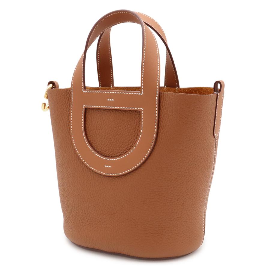 HERMES エルメス インザループ18 ハンドバッグ トートバッグ トリヨンクレマンス レザー ゴールド ブラウン 茶 ゴールド金具 K刻印 | HERMES | 01
