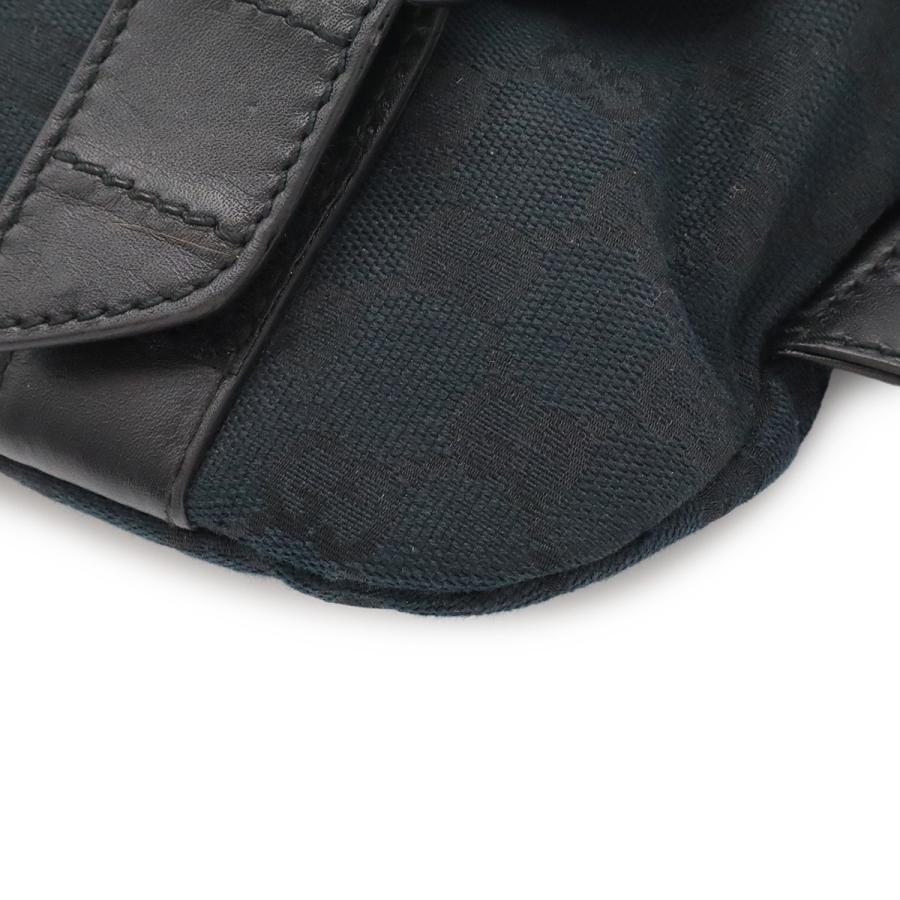 GUCCI グッチ GGキャンバス ボディバッグ ウエストバッグ ウエストポーチ レザー ブラック 黒 シルバー金具 145851 | GUCCI | 02